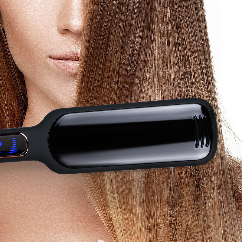 Cross-Border Exclusively For Lcd Display Infrared Hair Care Straightener Black Wide Plate Hair Straightener - Image 9