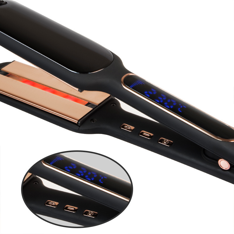 Cross-Border Exclusively For Lcd Display Infrared Hair Care Straightener Black Wide Plate Hair Straightener - Image 7