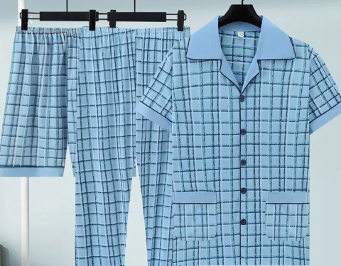 Pure Cotton Three-Piece Pajama Set For Men - Image 8