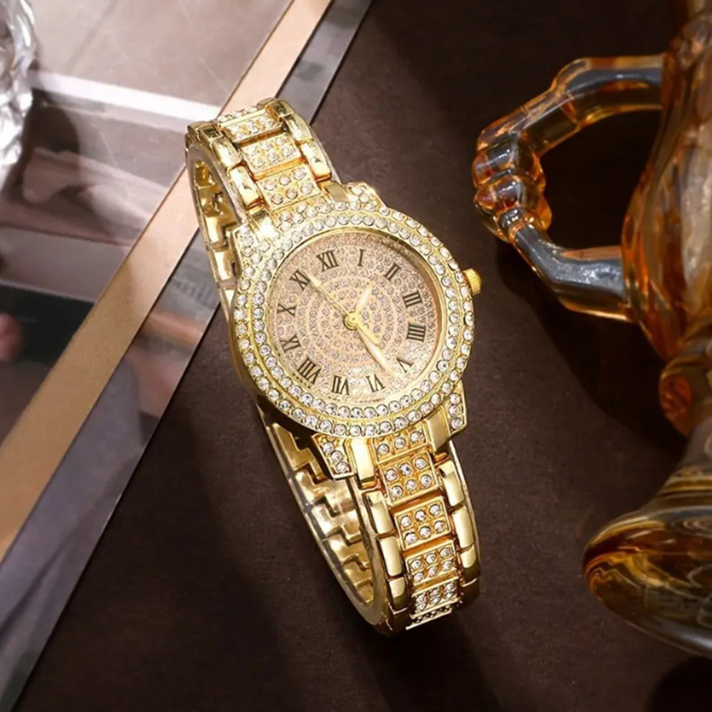 Ladies' High-end Watch With Diamond Studded Full Diamond Steel Linked List - Image 2