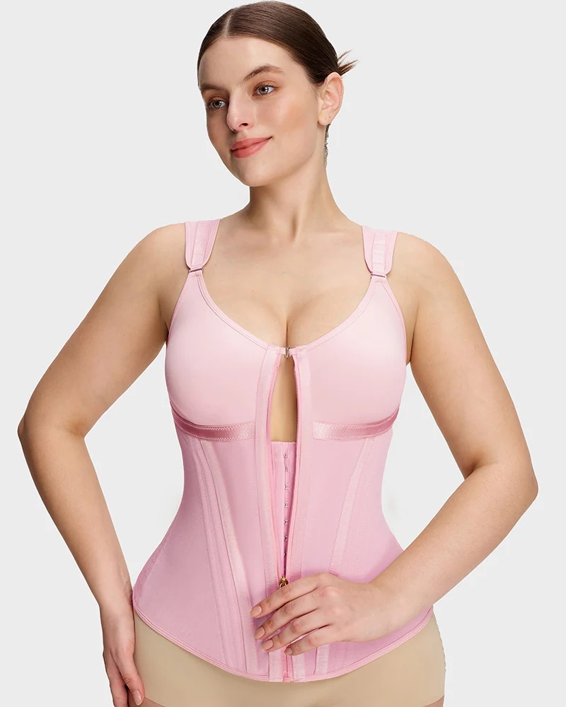 Double-Layer Tummy Control Waist Shaper Girdle With Bra - Image 4