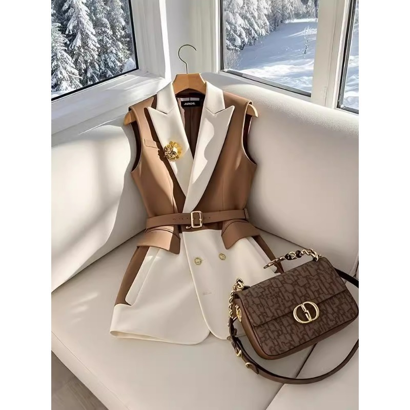 Women's Fashionable Patchwork Suit Vest - Image 2
