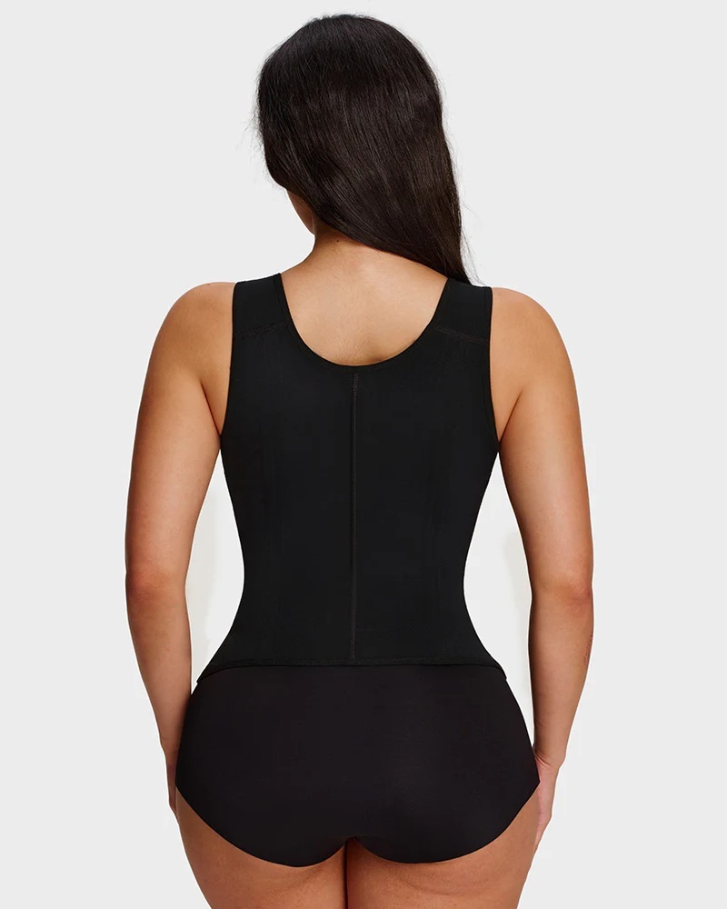 Double-Layer Tummy Control Waist Shaper Girdle With Bra - Image 7