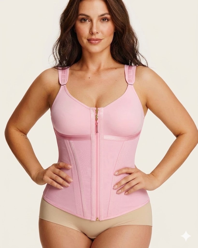 Double-Layer Tummy Control Waist Shaper Girdle With Bra - Image 10
