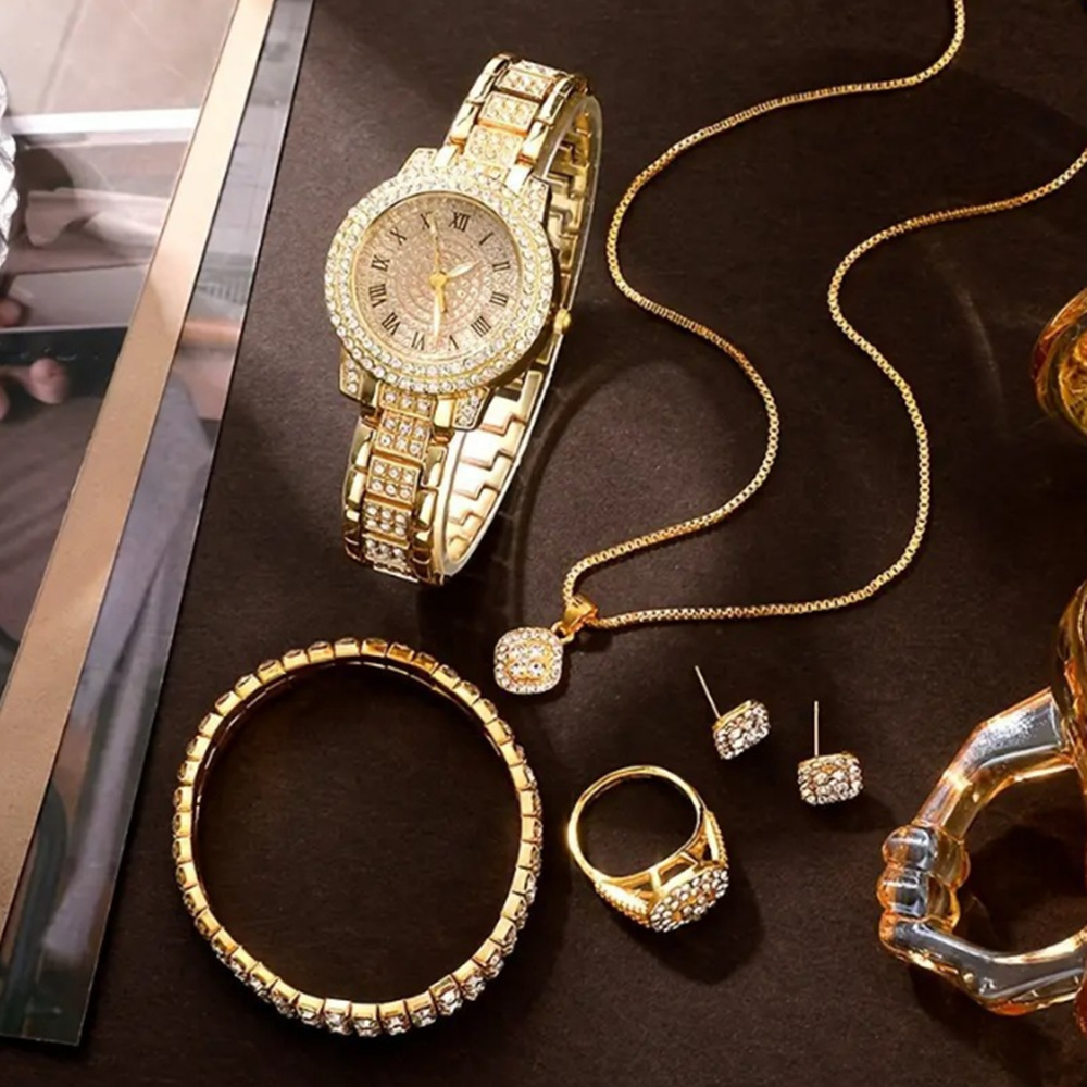Ladies' High-end Watch With Diamond Studded Full Diamond Steel Linked List - Image 5