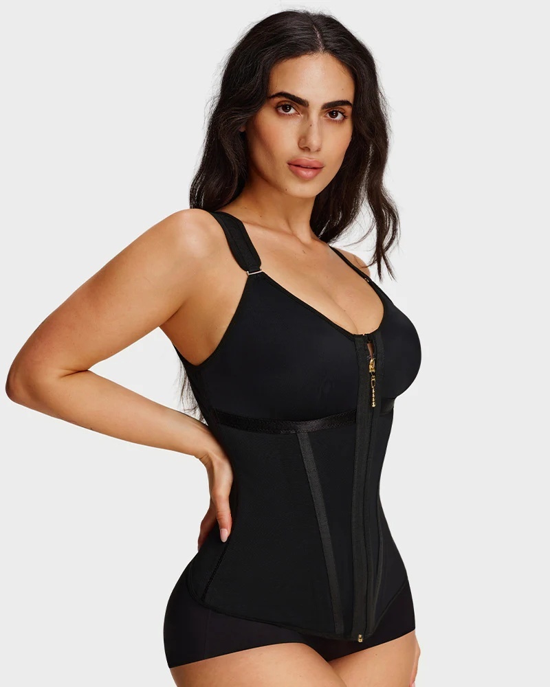 Double-Layer Tummy Control Waist Shaper Girdle With Bra - Image 9