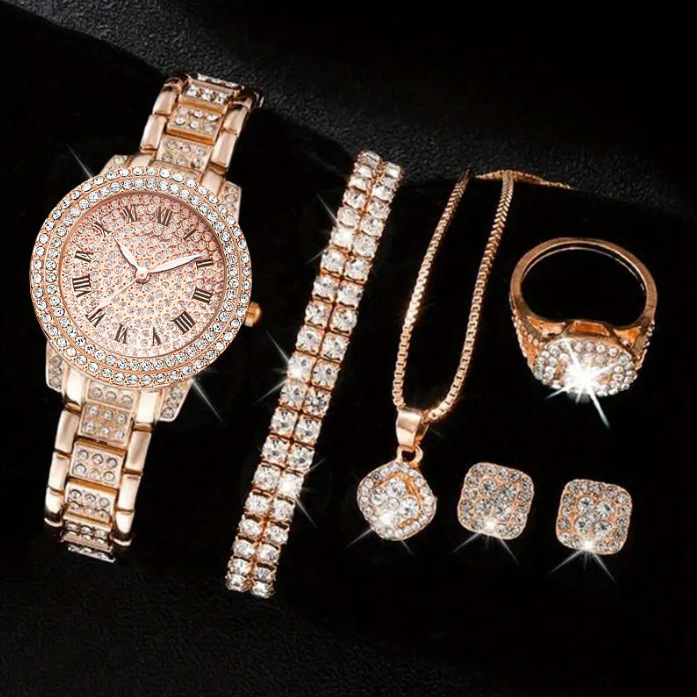 Ladies' High-end Watch With Diamond Studded Full Diamond Steel Linked List - Image 6