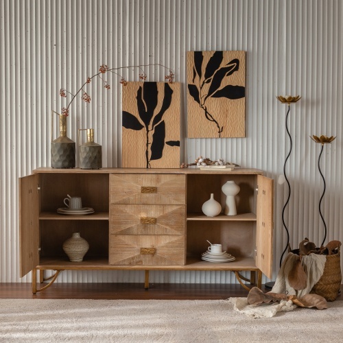 9 Drawers Dresser, Modern Dressers & Chests Of Drawers, TV Stand,Light Wood Dresser For Bedroom,Living Room,Hallway - Image 4