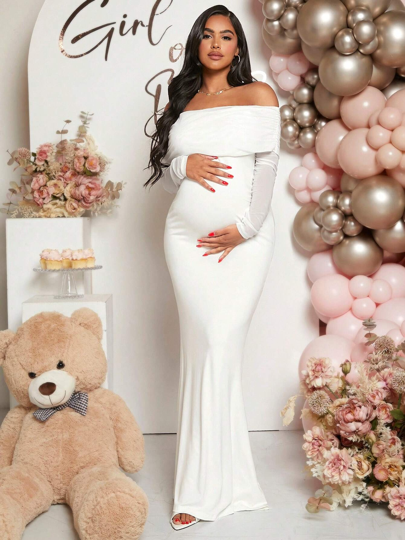 Off-shoulder Mermaid Long-sleeve Dress For Women - Image 5