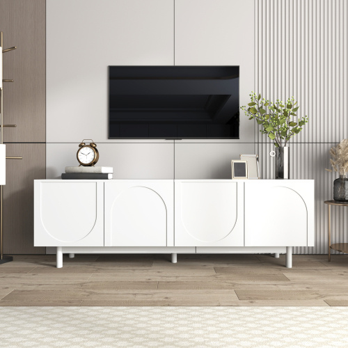 Modern Black TV Cabinet 175 X 38 X 56 Cm, Adjustable Shelves, Lightweight Lowboard TV Furniture In Luxury Style - Image 3