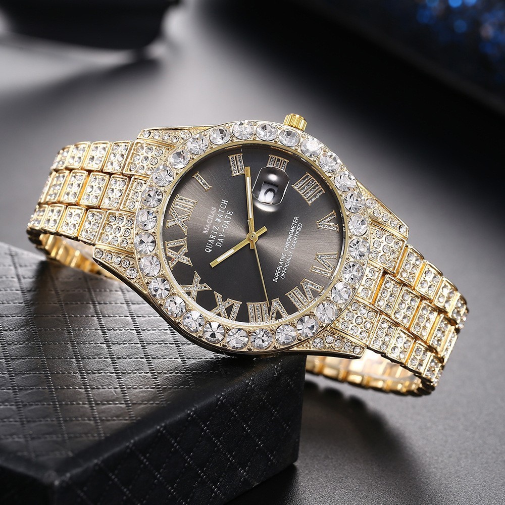 Roman Numeral Dial Steel Band Quartz Watch - Image 9