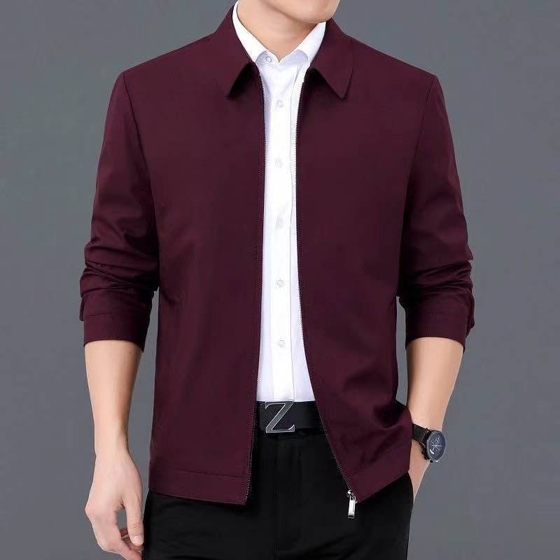 Turn-down Collar Dad-style Button-up Casual Summer Jacket - Image 5