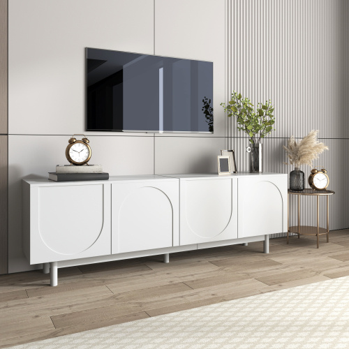 Modern Black TV Cabinet 175 X 38 X 56 Cm, Adjustable Shelves, Lightweight Lowboard TV Furniture In Luxury Style - Image 8
