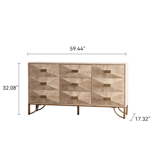 9 Drawers Dresser, Modern Dressers & Chests Of Drawers, TV Stand,Light Wood Dresser For Bedroom,Living Room,Hallway - Image 3