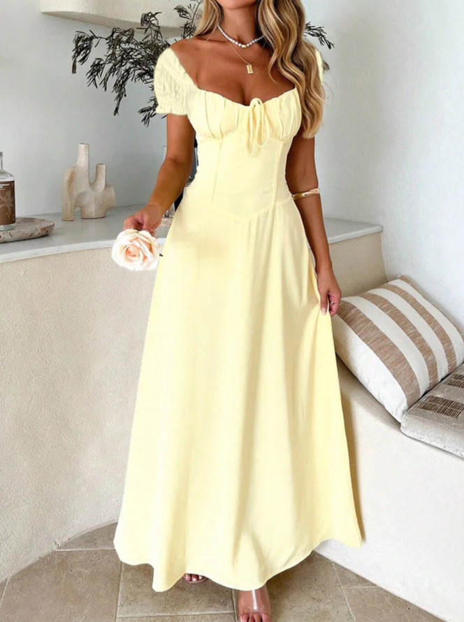 Womens Solid Color Fashionable Bandage Style Loose Dress - Image 6