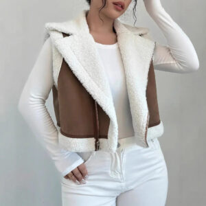 Western Style Light Fur Integrated Lamb Wool Vest