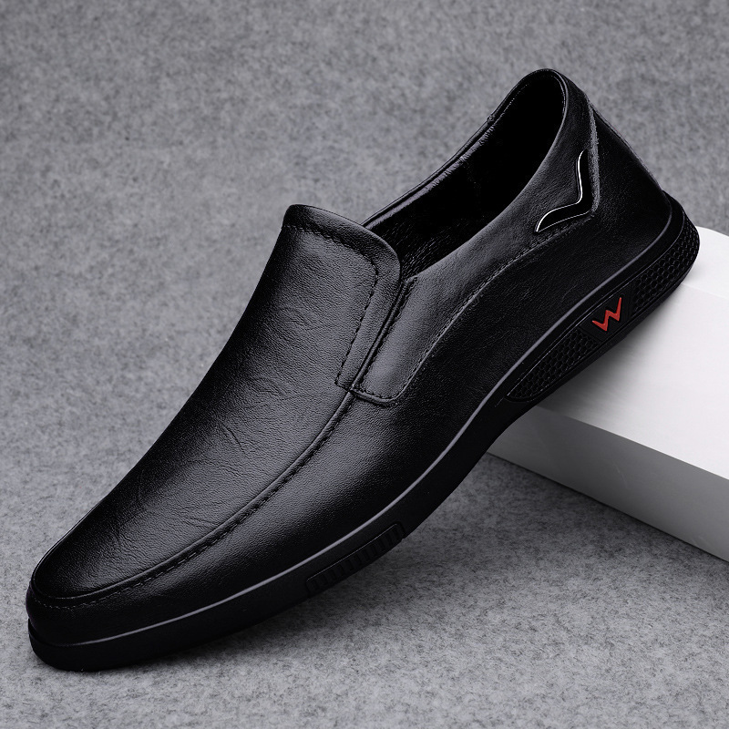 Large-size Mens Leather Shoes Trendy British Style