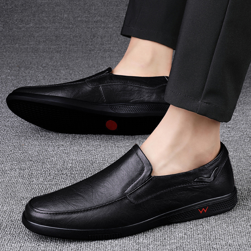 Large-size Mens Leather Shoes Trendy British Style - Image 3