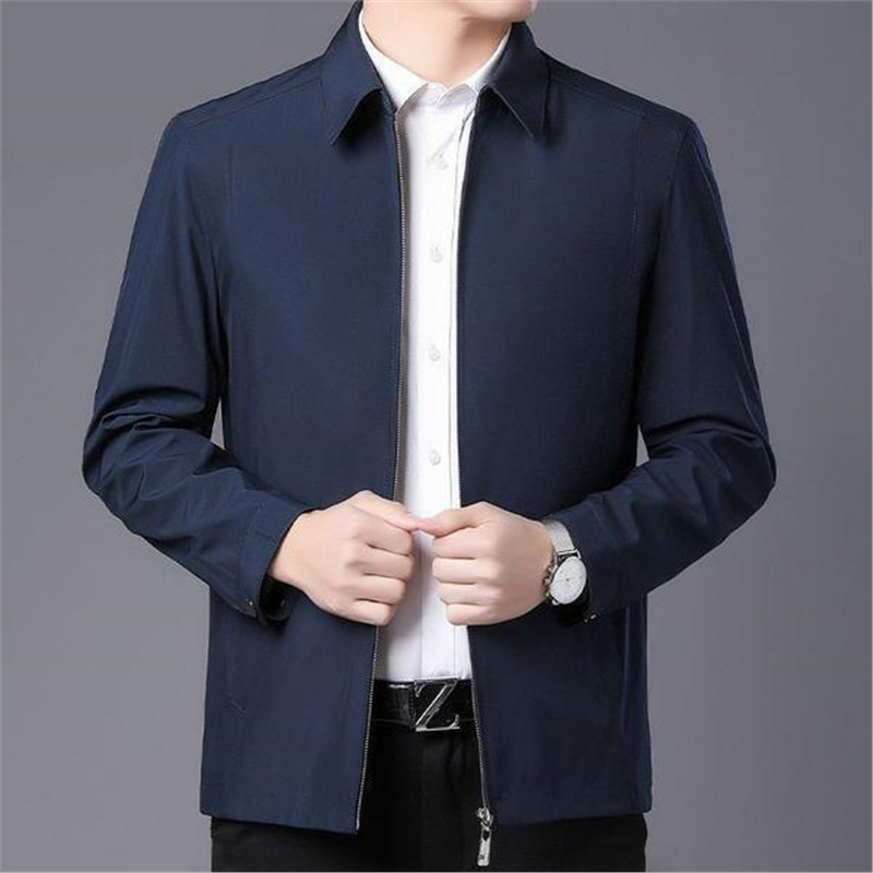 Turn-down Collar Dad-style Button-up Casual Summer Jacket
