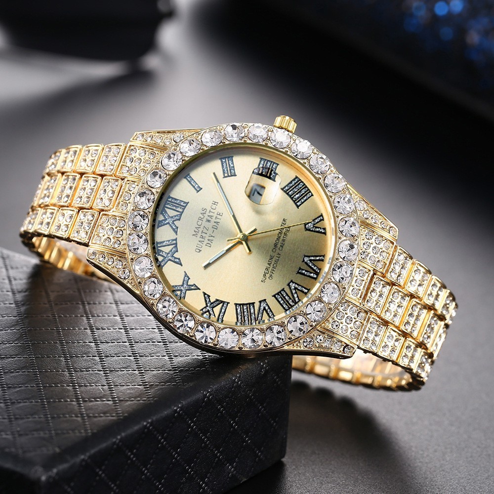 Roman Numeral Dial Steel Band Quartz Watch - Image 7