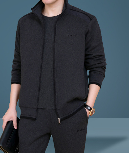 Dad Wear Middle-aged Men's High-end Casual Sportswear Three-piece Suit - Image 5