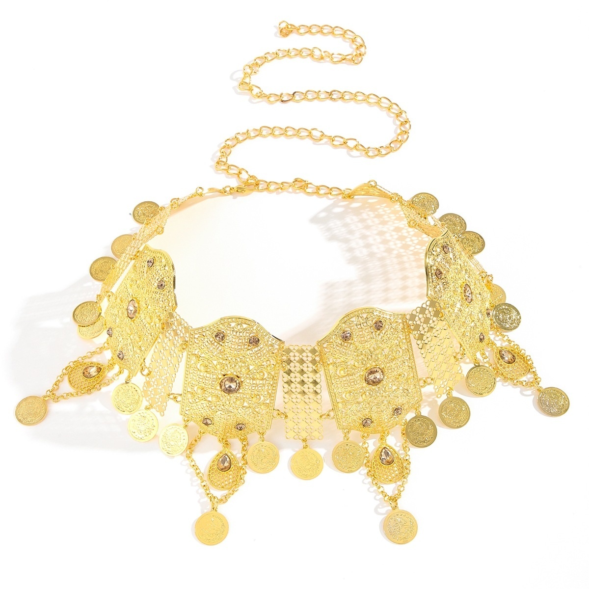 Golden Alloy Hollow-carved Tassel Belt - Image 9